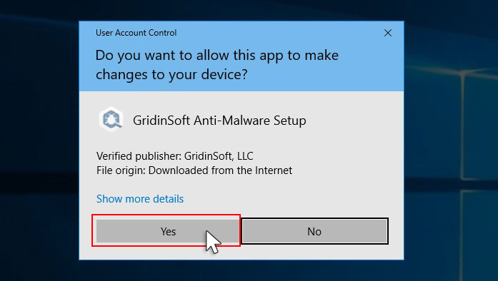 GridinSoft Anti-Malware Setup to find Blackbit