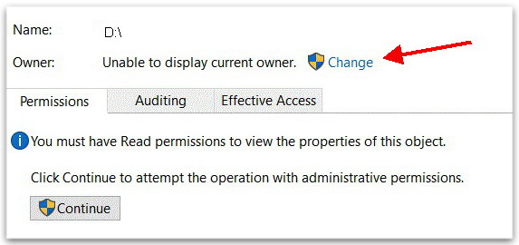 Unable to display current owner