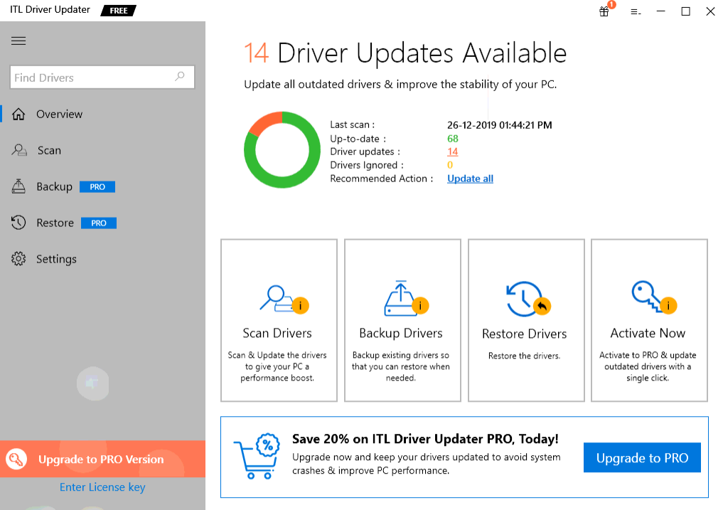 ITL Driver Updater - Main View