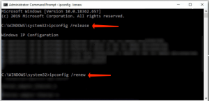 Release and Renew IP - ipconfig /release