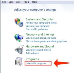 Windows 7에서 프로그램 삭제