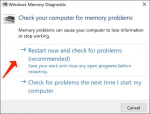 コンピュータにメモリの問題がないか確認します