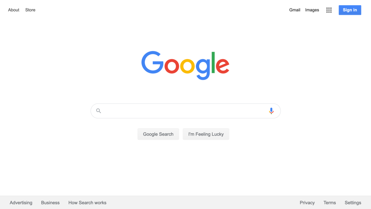 Clean Chrome page