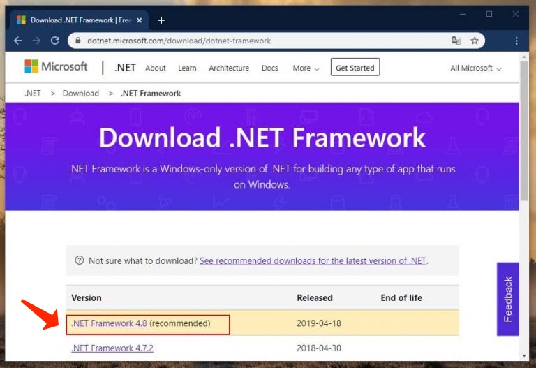 0xc000007b - Reinstalando o .NET Framework