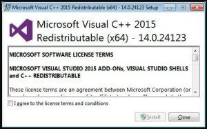 Microsoft Visual C ++-2015再配布可能