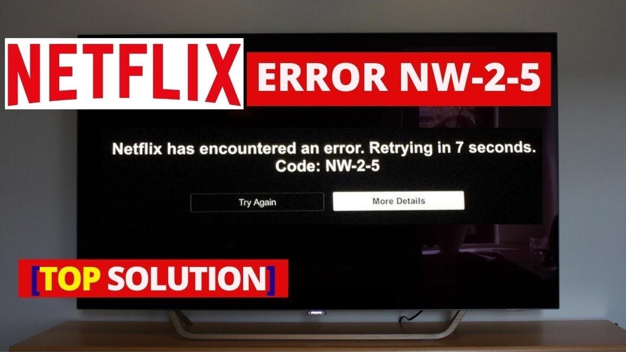 Eu corrigi o erro nw-2-5 da Netflix desta forma