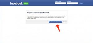 hacked facebook account - report compromised account