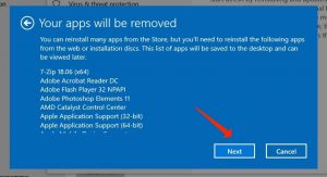 reinstall windows10 - warning