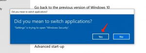 Windowsスイッチを再インストールするはい