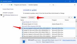 Deinstallieren Sie defektes Windows Update