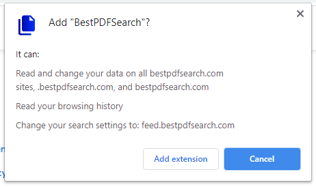 BestPDFSearch installation popup