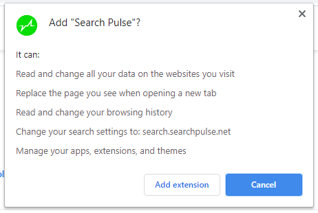 Search Pulse installation popup