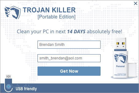 Free trial activation in Trojan Killer