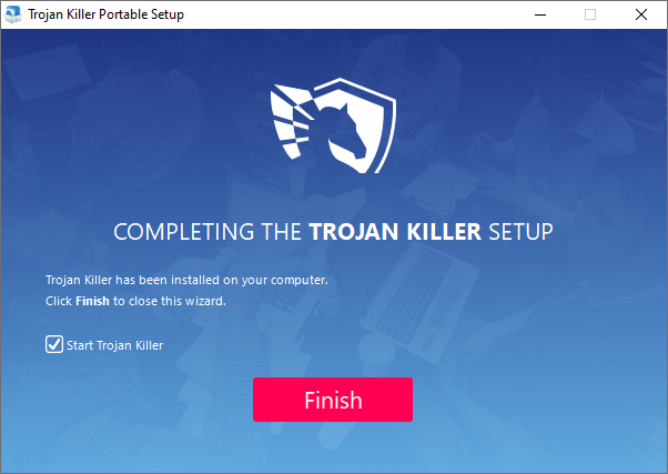 Instalación exitosa de Trojan Killer