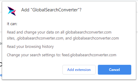 GlobalSearchConverter installation pop-up