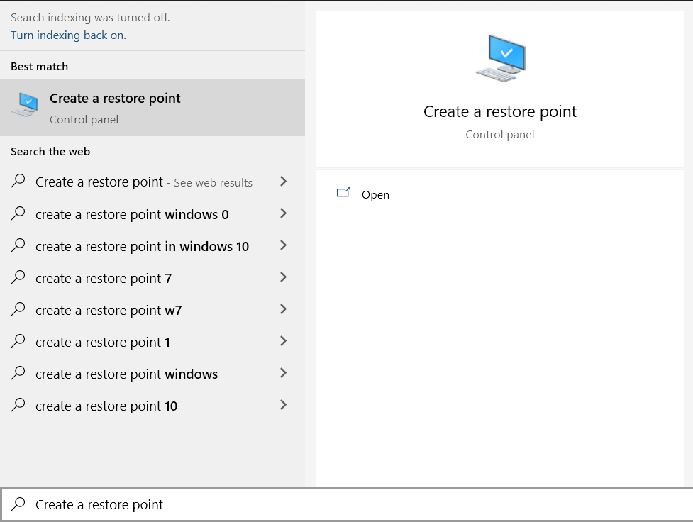 Enable the shadow volume copy creation