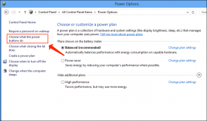 Power options - choose what power buttons do