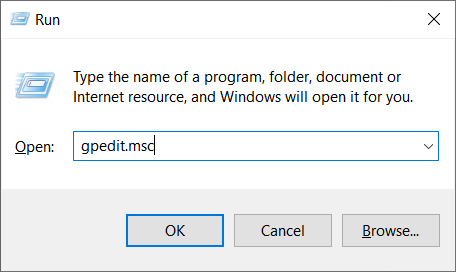 open the gpedit console