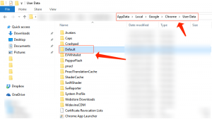 windows 10 - user data folder
