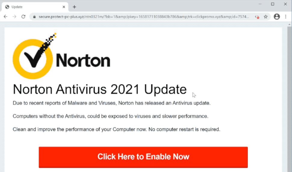 Norton Antivirus 2021 update scam