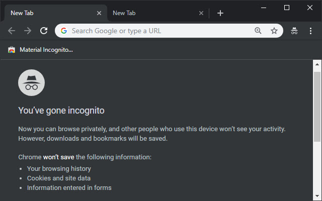 Chrome Incognito tab
