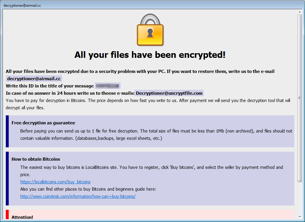decryptioner@airmail.cc Harma ransomware