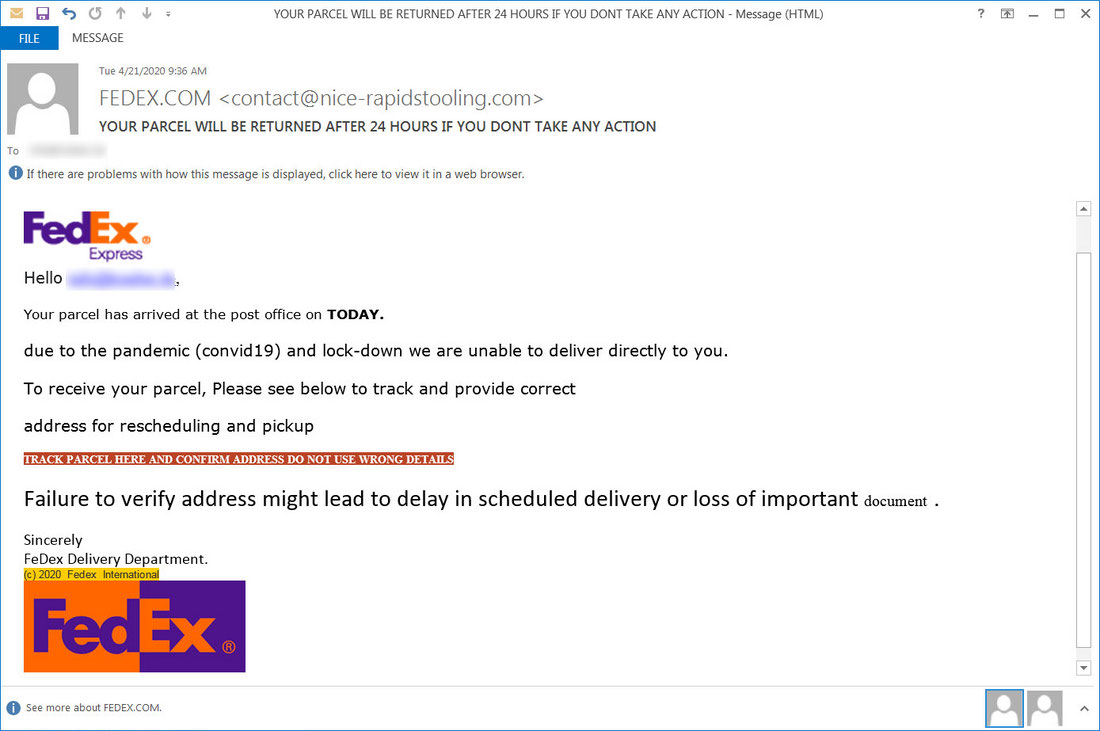 FedEx Express Email virus message