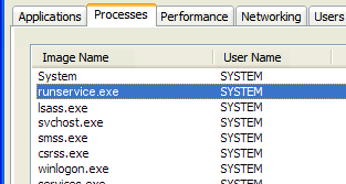 runservice.exe Task Manager