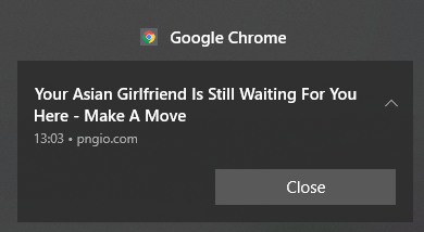 Unwanted pop-up message