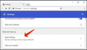 Chrome-設定を元のデフォルトにリセット