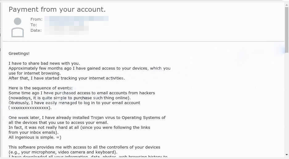 "I have to share bad news with you" email scam