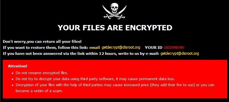 [getdecrypt@disroot.org].root virus demanding message in a pop-up window