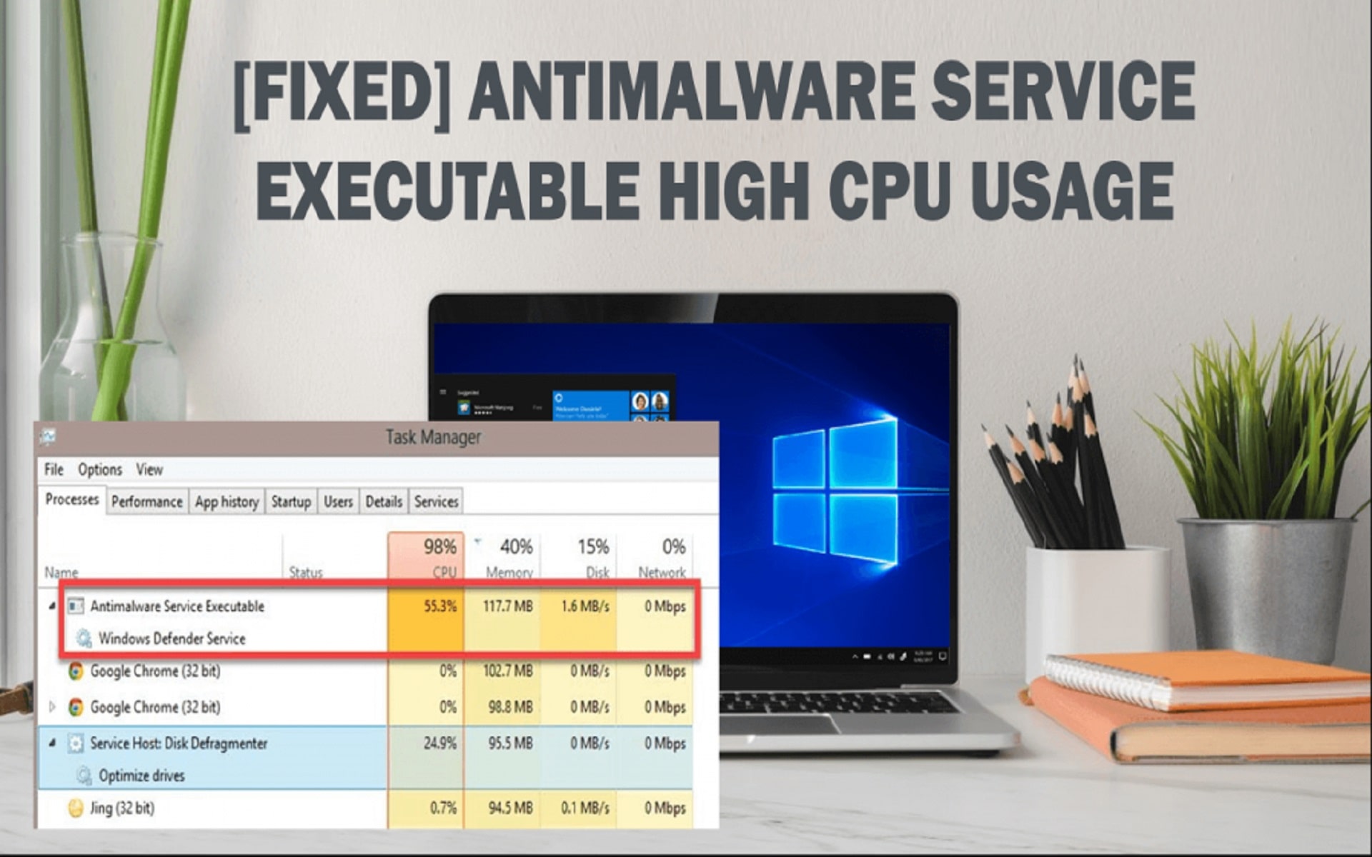 Uso elevado de CPU "Antimalware Service Executable": guía de reparación