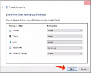 Windows 10: recursos de selección de grupo en el hogar