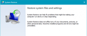 werfault.exe error - restore systems files and settings