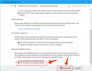 Windows 10: desactiva el uso compartido protegido con contraseña