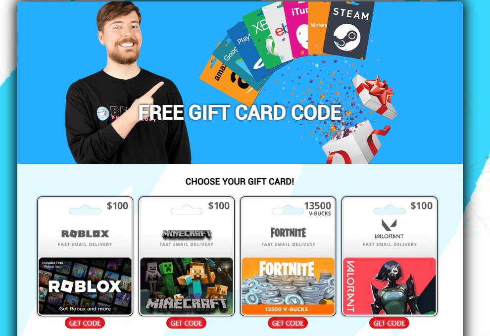 FREE GIFT CARD CODE SCAM