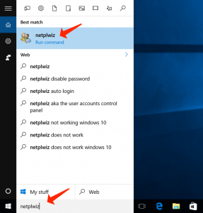 resolve issues in windows 10 - remove the password login