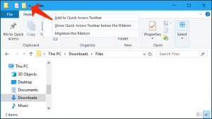 show the quick access toolbar below the ribbon