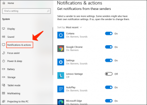 resolver problemas en Windows 10 - deshabilitar notificaciones