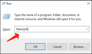 windows 10 - ejecutar temp