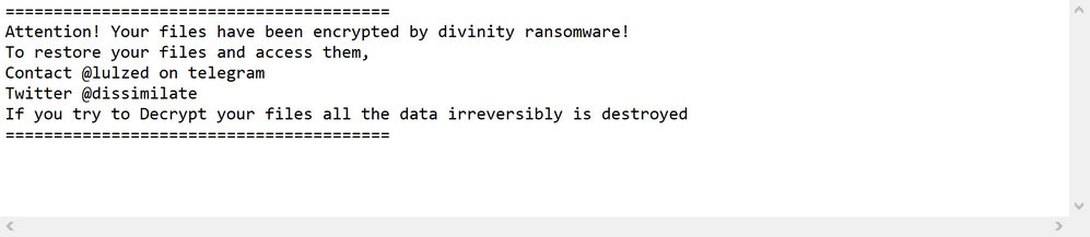 Divinity ransomware