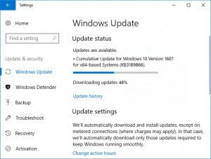 Windows10の更新