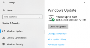 actualización de windows 10