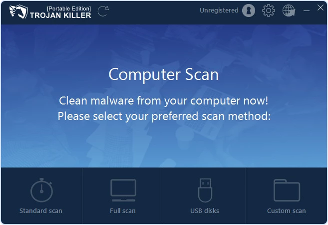 Trojan Killer Portable main screen with scan options