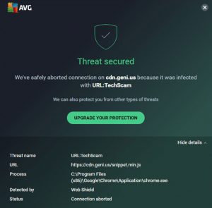 TechScam False Detect From AVG