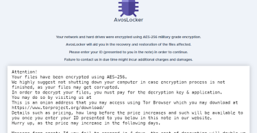 AvosLocker ransomware gave up the decryptor