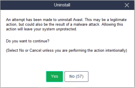 Confirming Avast Uninstall