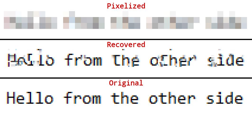 Extract text from pixelated images