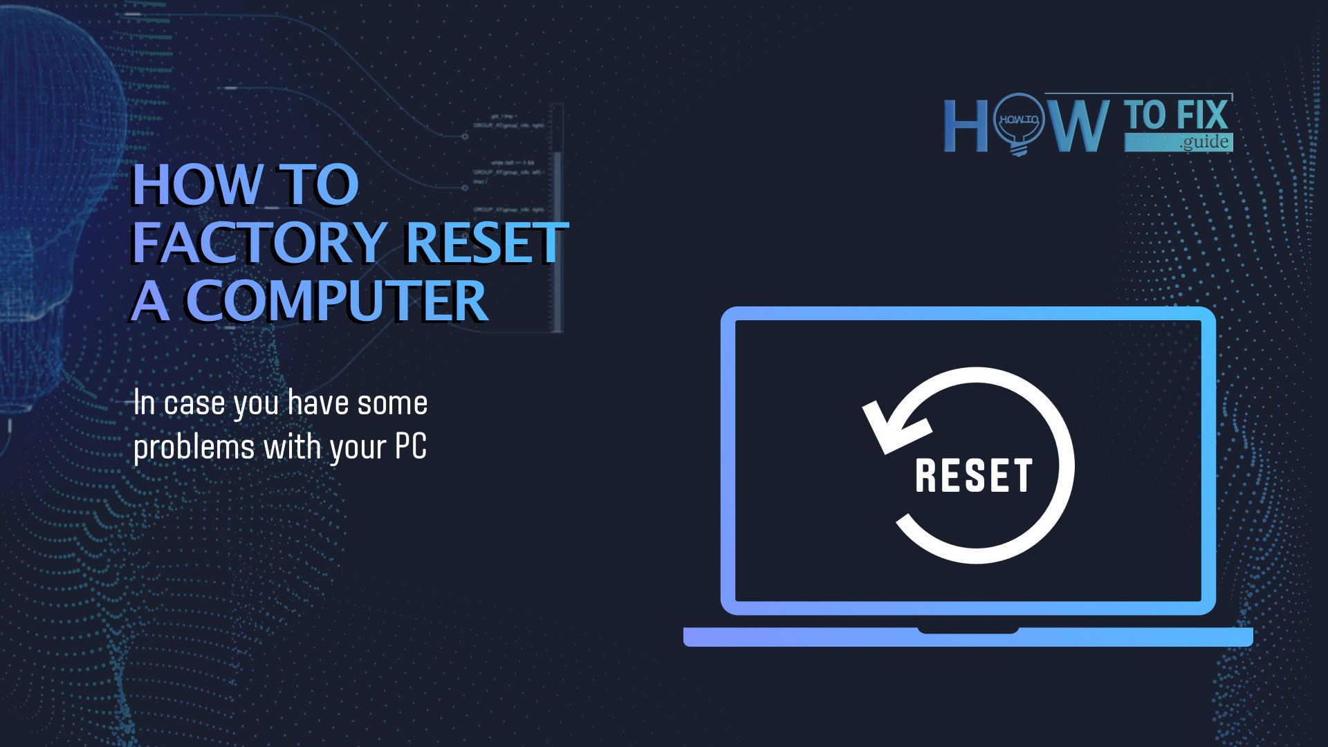 How to Factory Reset a Computer
